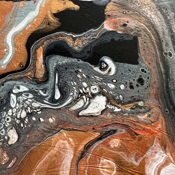 Large Hand Crafted Acrylic Abstract Painting Neutral Earth Tone Modern - Picture 11 of 11